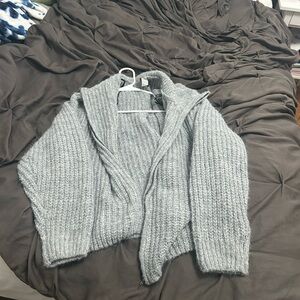 Grey Zip Up Sweater - image 1